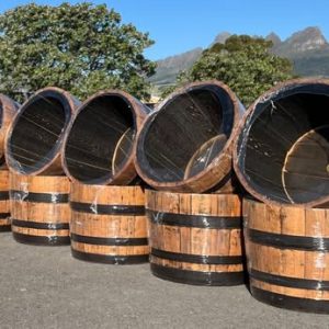 oak barrel half planters