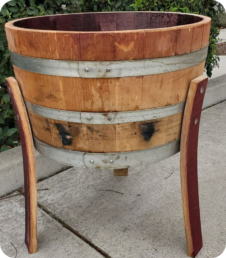 Oak Wine Barrel Half Planter